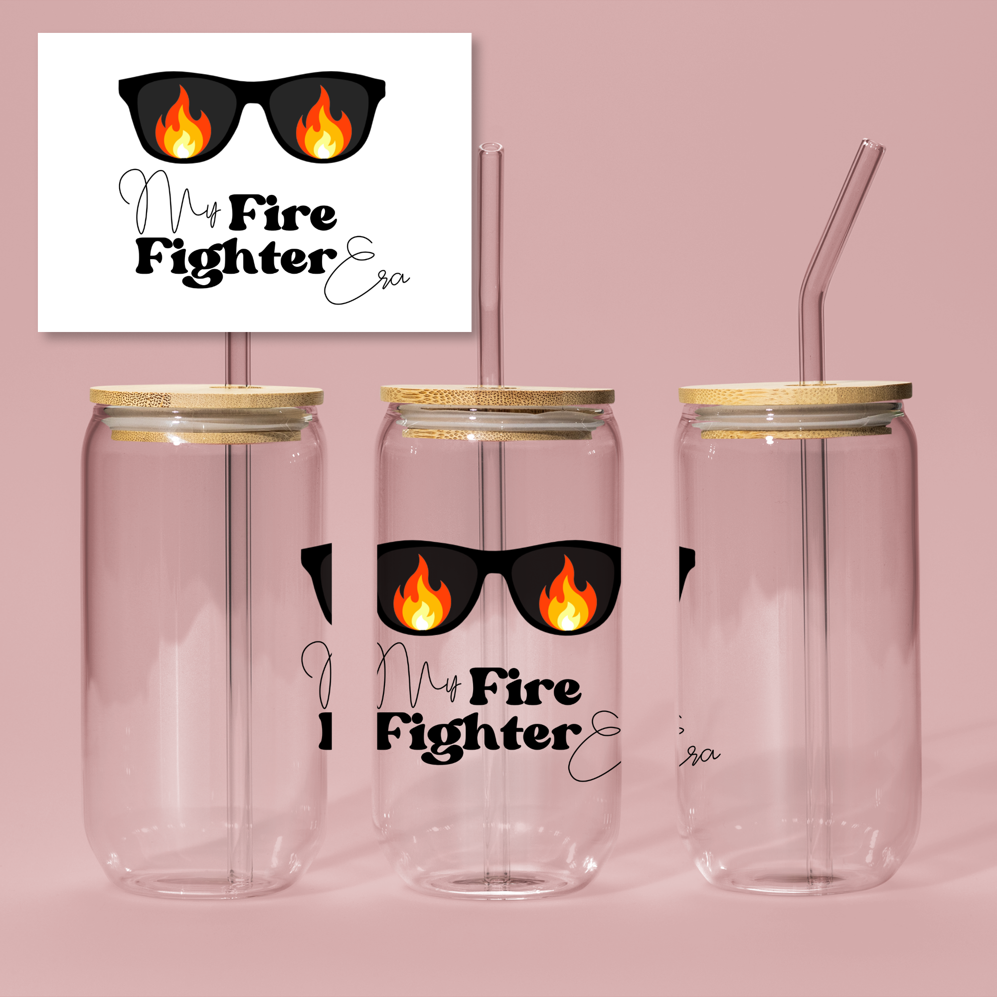 My Firefighter Era – 16oz Glass Cup