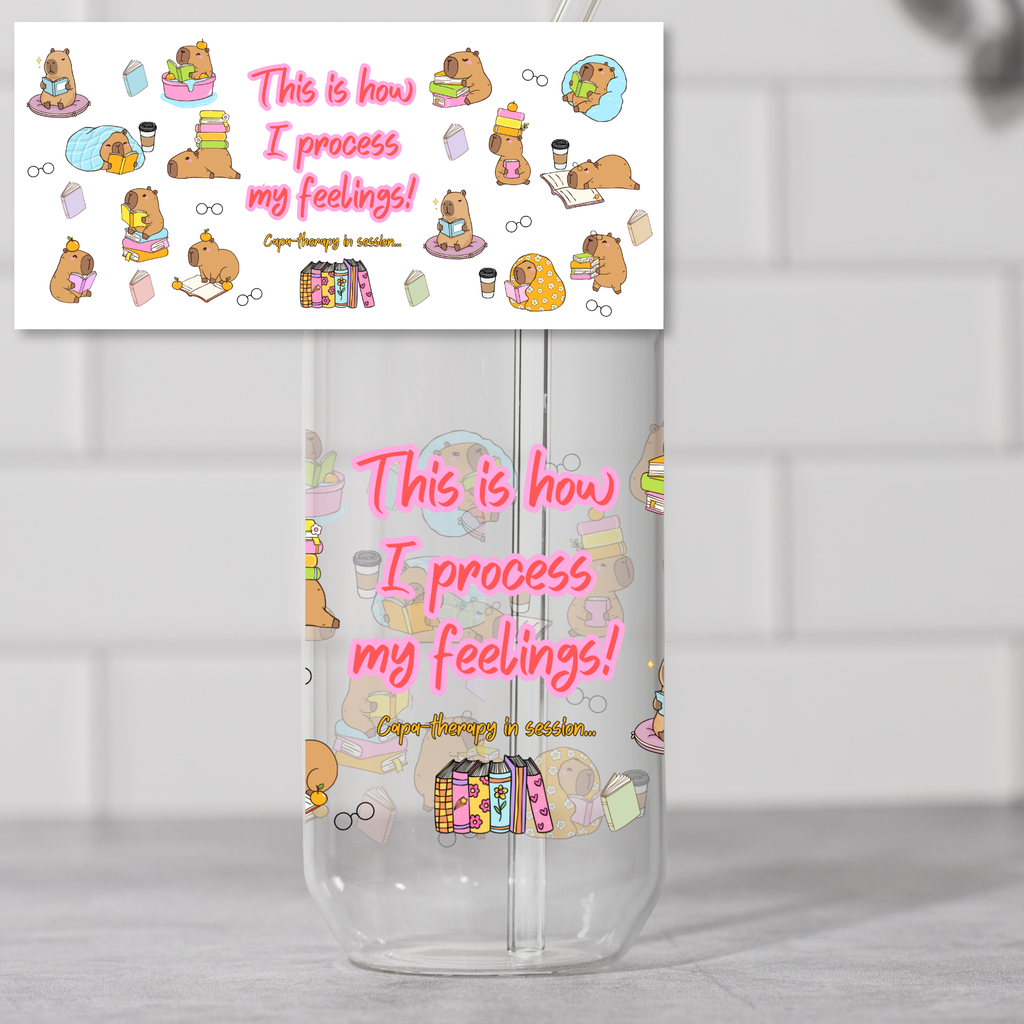 Capybara Feelings – 16oz Glass Cup