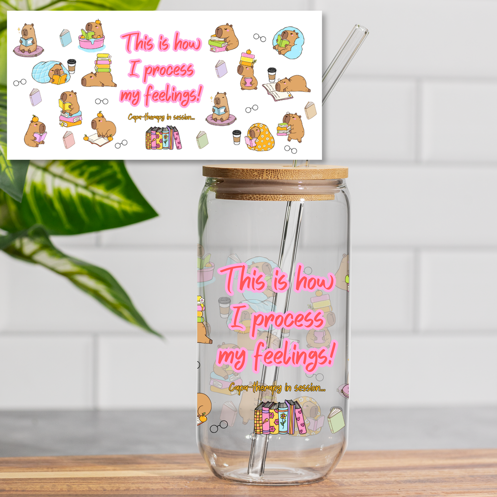 Capybara Feelings – 16oz Glass Cup