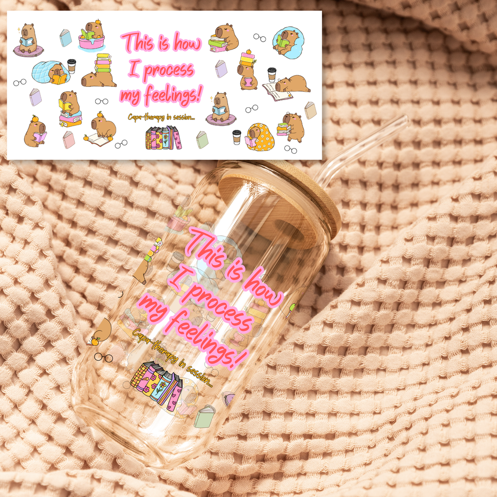 Capybara Feelings – 16oz Glass Cup